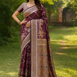 Moda Rapido Women Purple Sarees-picture-10