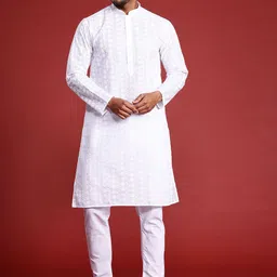 MANQ Men Thread Work Kurta-21