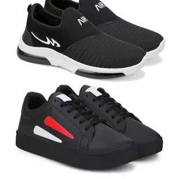 World Wear Footwear Men Pack of 2 Mesh Running Non-Marking Shoes-picture-51