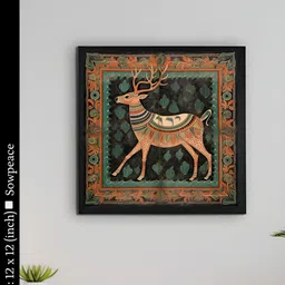 SOWPEACE Black & Green 1 Piece Canvas Birds and Animals Wall Photographs-23