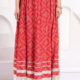 Clothy N Wave Bandhini Printed Flared Maxi Skirt-picture-18