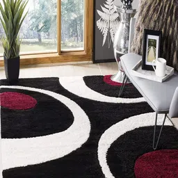 CARPETIFY Black Geometric Anti-Skid Carpet-image-19