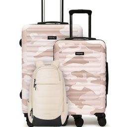 Assembly Camo Set Of 2 Printed Hard-Sided Trolley Bags With Float Back Pack-22