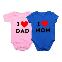 MYBABYTOWN Infants Pack Of 2 Pure Cotton Breathable Bodysuits-32