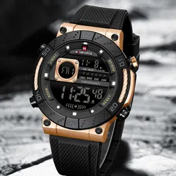 Naviforce Men Embellished Dial & Bracelet Style Straps Digital Watch NF9241T_RG B B-51