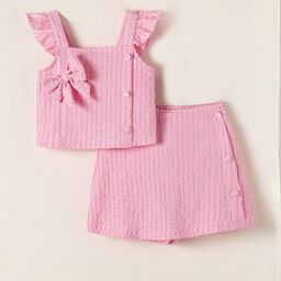 hopscotch 2-Pc Textured Bow Applique Blouse & Skorts-picture-36
