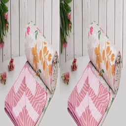 Myntra Elegant Homes Pink & White Set of 2 Floral Microfiber Summer 150 GSM Single Bed Dohar-8
