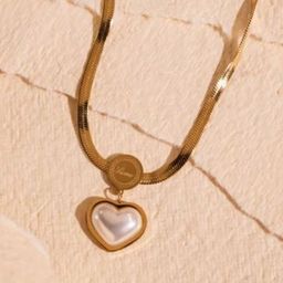 Estailo fashion Women Gold-Plated Heart Shaped Pendant With Chain-image-88