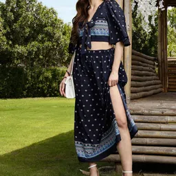 Sera Printed Top & Maxi Skirt Co-Ord Set-image-52