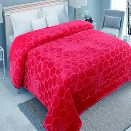 CHICERY Pink Floral Mink Heavy Winter Single Bed Blanket-image-4