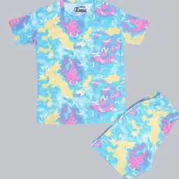 CARACAS Kids Dyed Printed T-shirt With Shorts-15