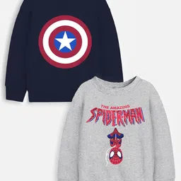 Marvel by Miss and Chief Boys Pack of 2 Printed Pullover Sweatshirt-picture-22