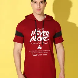 WOOSTRO Men Typography Printed Round Neck Cotton Slim Fit T-shirt-image-8
