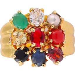 GenZcomplex Gold-Plated Brass Crystals Finger Ring-image-69