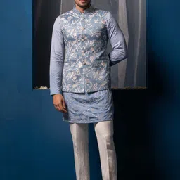 Ayush Jain Printed Woven Nehru Jackets image 1
