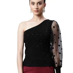 Global Republic Women Embellished One Shoulder Top-picture-57