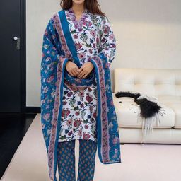 Anouk Women Floral Printed Regular Kurta with Trousers & With Dupatta-picture-4