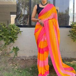 HERE&NOW Striped Ready to Wear Saree-image-101