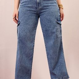 Miss Chase A+ Women Wide Leg High-Rise Light Fade Stretchable Jeans-picture-21