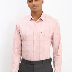 Allen Solly Men Spread Collar Tartan Checked Cotton Slim Fit Formal Shirt-image-85