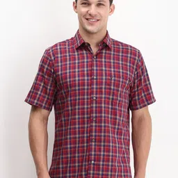 Allen Solly Men Spread Collar Tartan Checked Cotton Slim Fit Casual Shirt-picture-19