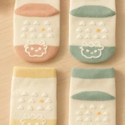 Cortica Kids Pack Of 4 Anti Skid Cotton Lycra Sock-picture-30