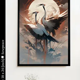 SOWPEACE Grey & White 1 Piece Canvas Birds and Animals Wall Photographs-13