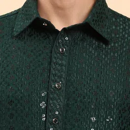 Pro-Ethic STYLE DEVELOPER Men Regular Sequinned Kurta with Pyjamas image 3