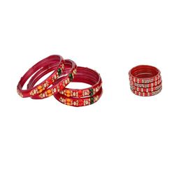 SOMIL Set Of 8 Multi Alloy Artificial Stones and Beads Antique Bangles-image-74