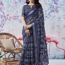 HERE&NOW Women Polly Cotton Varli Print Saree-picture-28