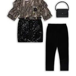 Wish Karo Girls Brown Viscose Rayon Clothing Set-image-21