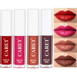 CARET ORGANIC Set Of 4 Super-Pigmented Liquid Matte Lipsticks - 8 ml - 3 - 4 - 6 - 7-1
