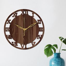 Freny Exim Brown Analogue Wood Wall Clock-image-76