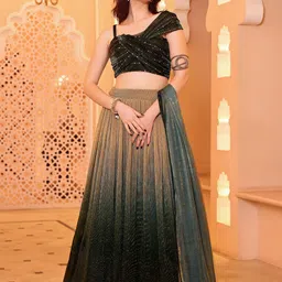 PURVAJA Embellished Sequinned Ready to Wear Lehenga & Unstitched Blouse With Dupatta-53