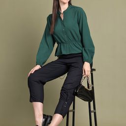 Baawri Women Mandarin Collar Peplum Top-picture-36