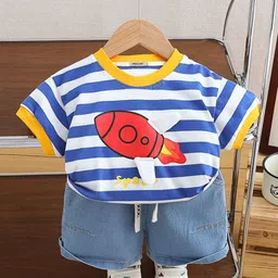 INCLUD Boys Striped Short Sleeves T-shirt With Shorts-53