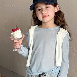 LULU & SKY Girls Dyed Henley Neck Pockets T-shirt-picture-3
