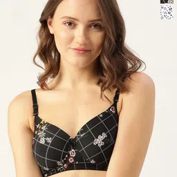 Lady Lyka Floral  Medium Coverage Lightly Padded cotton bra-30