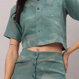 BRIJAL LAD Printed A-Line Button-Down Mini Skirt image 3