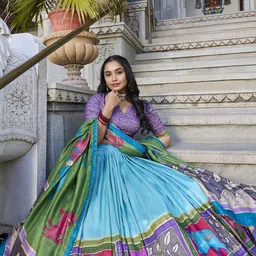 APNISHA Printed Ready to Wear Lehenga & Unstitched Blouse With Dupatta image 3