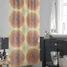 ArtzFolio Brown & Red Printed Waterproof Shower Curtain-4