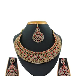 VATSALYA creation Gold-Plated Artificial Stones Alloy Jewellery Set-image-92
