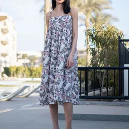 SANSKRUTIHOMES Women Floral Printed A-Line Dress-picture-22