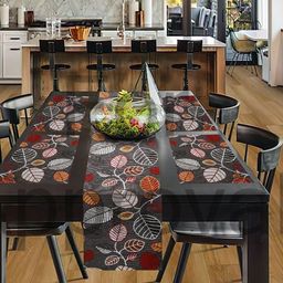 Black Leaf Print Table Placement-1