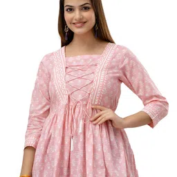 DMP EXPORT Ethnic Motifs Printed Square Neck Peplum Top-image-52