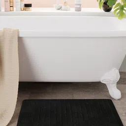 Bichauna Bali Black Anti-Skid Rectangular 1300 GSM Bath Rug-picture-14