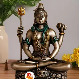 DARIDRA BHANJAN Brown Adiyogi Shiva Idol Showpiece-image-86