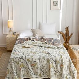 JC HOME Grey & White Floral AC Room 350 GSM Double Bed Quilt-image-19