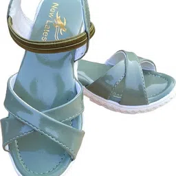NEW LATEST Girls Leather Open Toe Flats-image-82