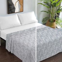 KLOTTHE Grey Floral AC Room 150 GSM Double Bed Dohar-image-53